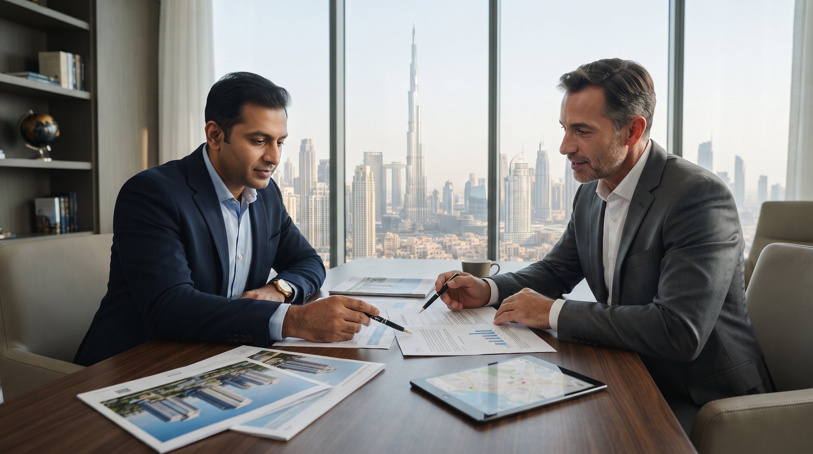 Indian property investor discussing Dubai Golden Visa options